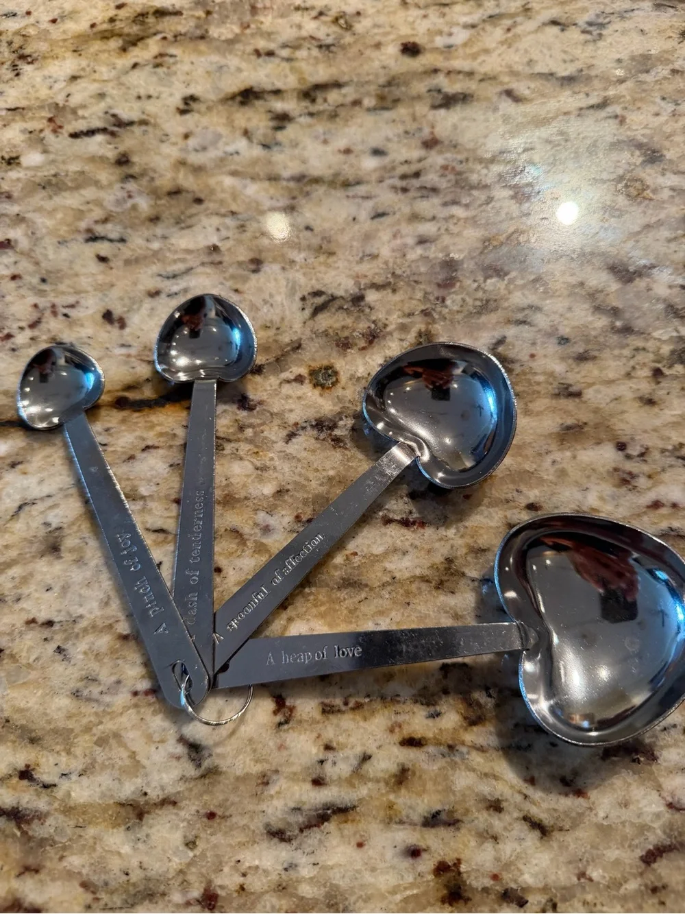 Heart-Shaped Stainless Steel Measuring Spoon Set - Silver